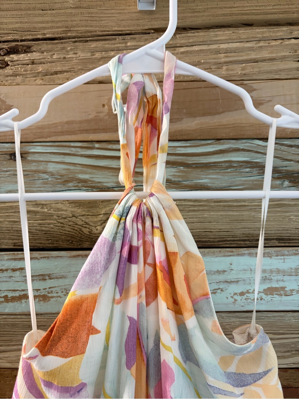 Z Supply Resort Breezy Floral Mini Dress XS Halter Watercolor Vacation - Picture 4 of 5
